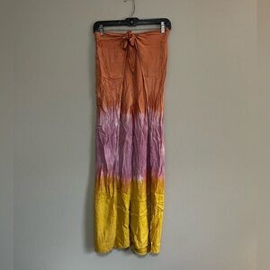 Young Fabulous & Broke Multicolor Tie Dye Tie Waist Front Slit Pants size medium